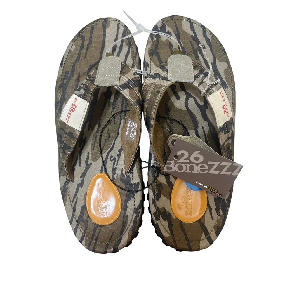 26 Bonezzz Chillzzz Men 10 Camo New Mossy Oak Bottomland ZZZ-Gel Sandals